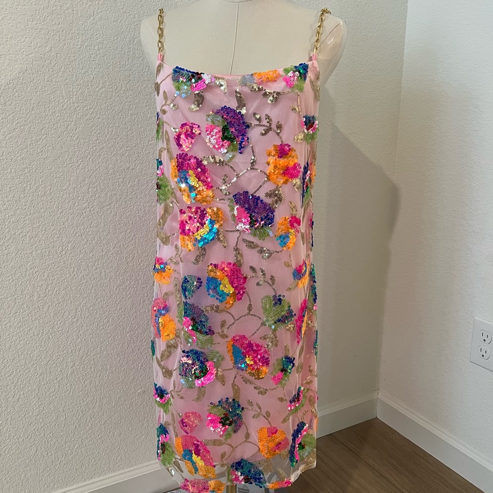 Sequin Spaghetti Strap Backless Mini Dress